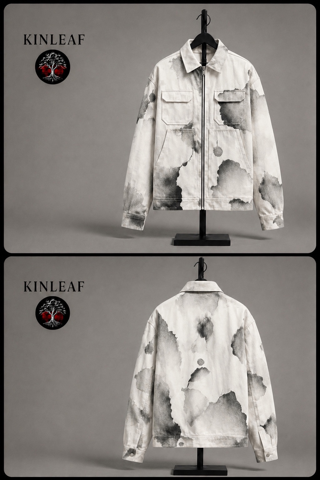 KINLEAF white distressed jacket